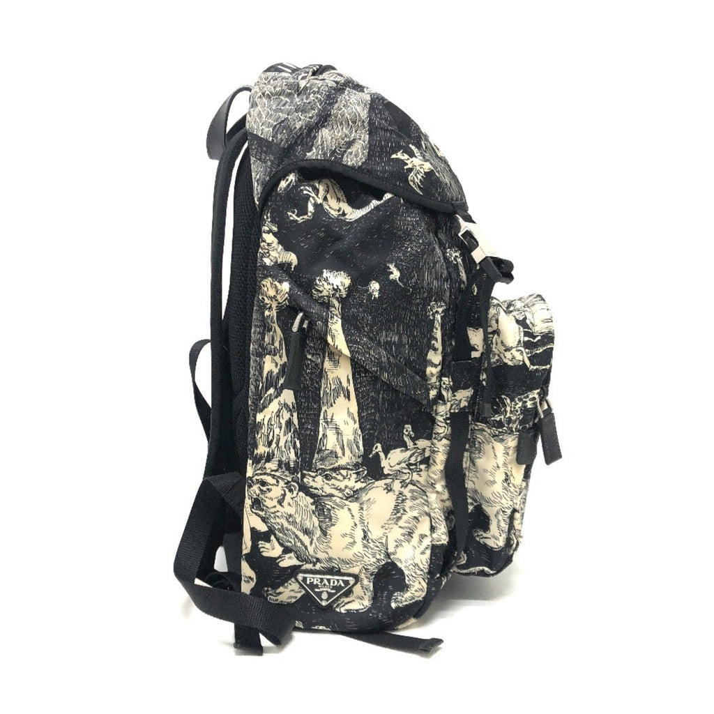 Prada Black White Nylon Backpack