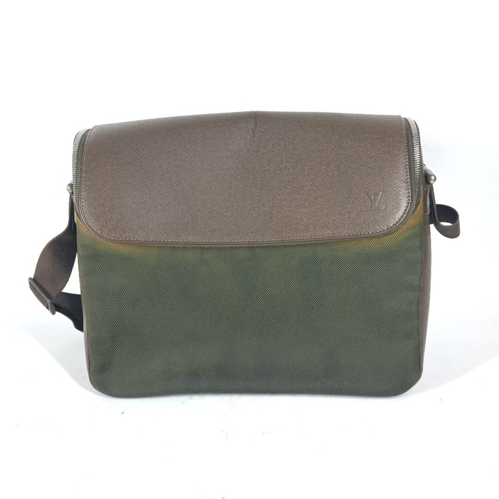 Louis Vuitton Brown Taiga Leather Nylon Messenger Bag Shoulder Bag