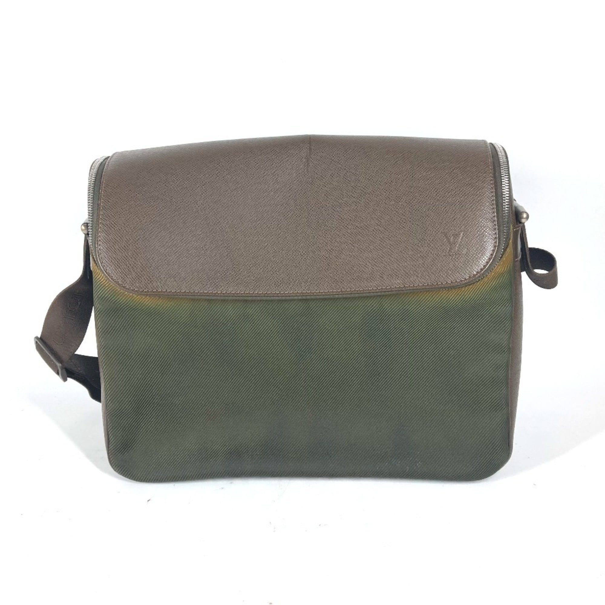 Louis Vuitton Brown Taiga Leather Nylon Messenger Bag Shoulder Bag