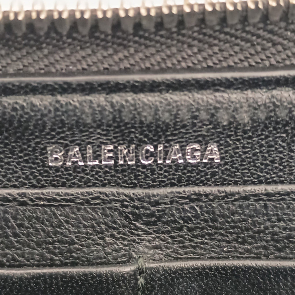 Balenciaga Black Leather Long Wallet (Bi-Fold)