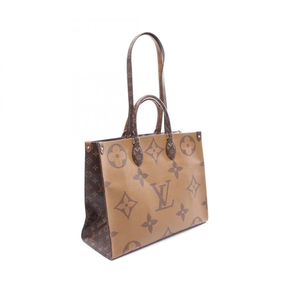 Louis Vuitton Beige Brown Monogram Monogram Reverse Monogram Monogram Reverse Tote Bag