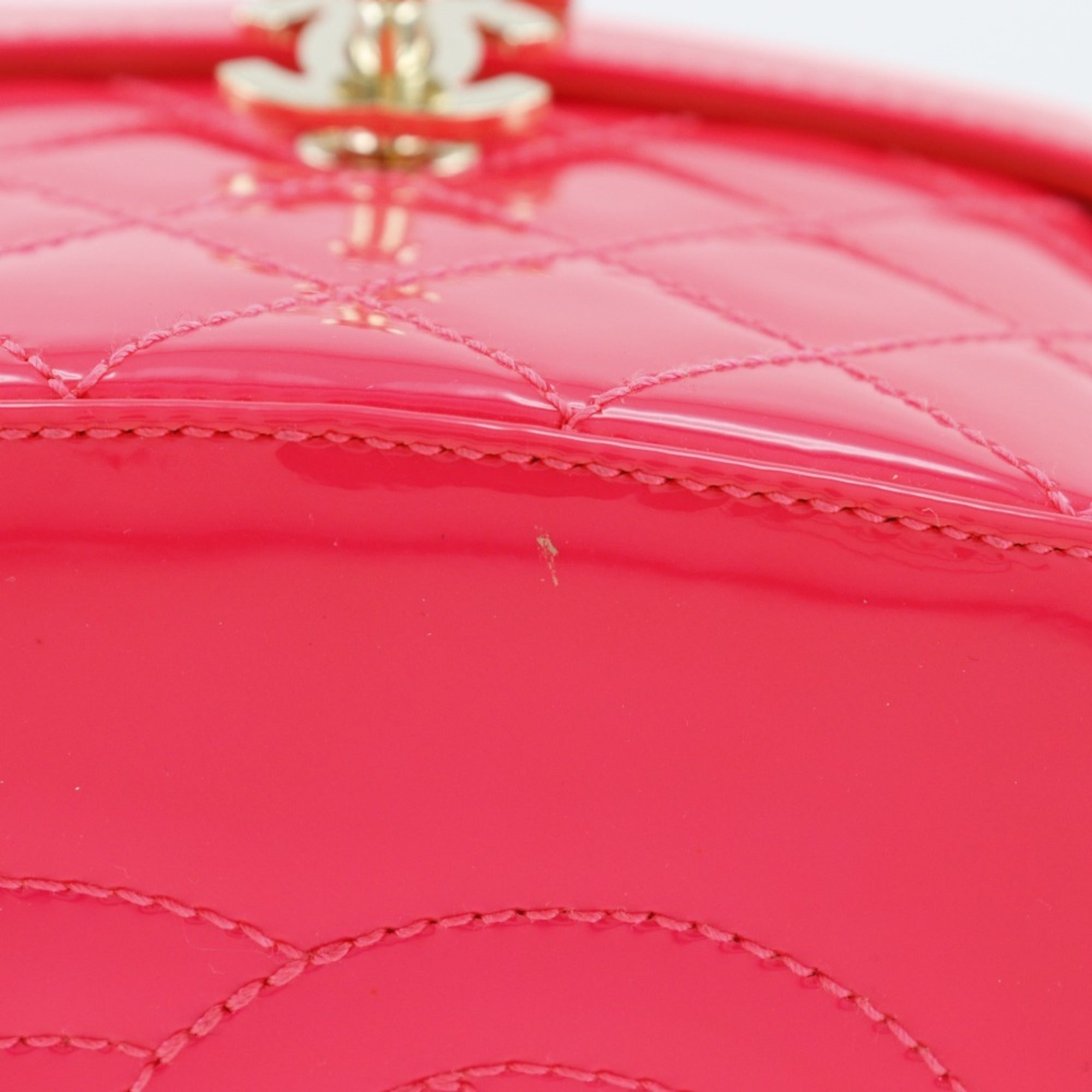 Chanel Pink Patent Leather Handbag