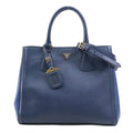 Prada Dark Blue Navy Leather Handbag Shoulder Bag