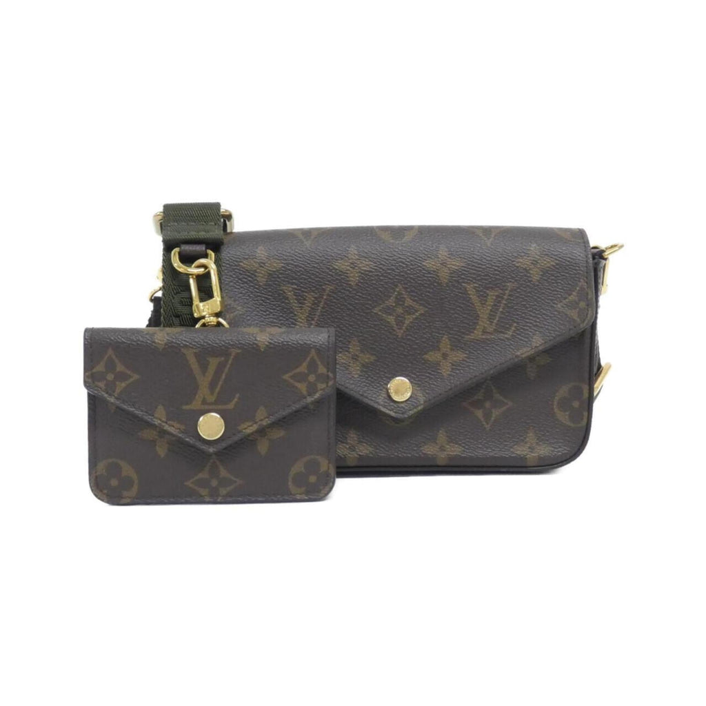 Louis Vuitton Khaki Marron Monogram Monogram Coated Canvas Pochette Pouch Shoulder Bag