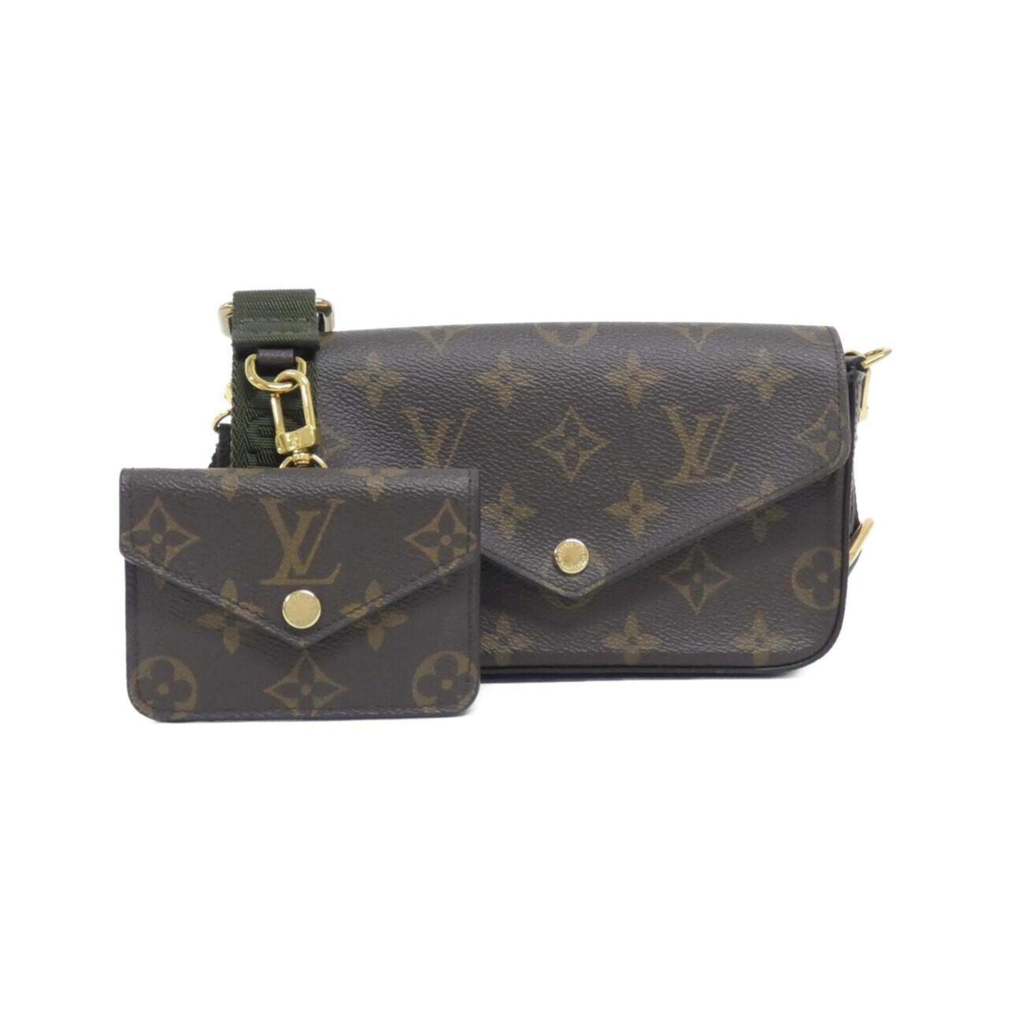 Louis Vuitton Khaki Marron Monogram Monogram Coated Canvas Pochette Pouch Shoulder Bag