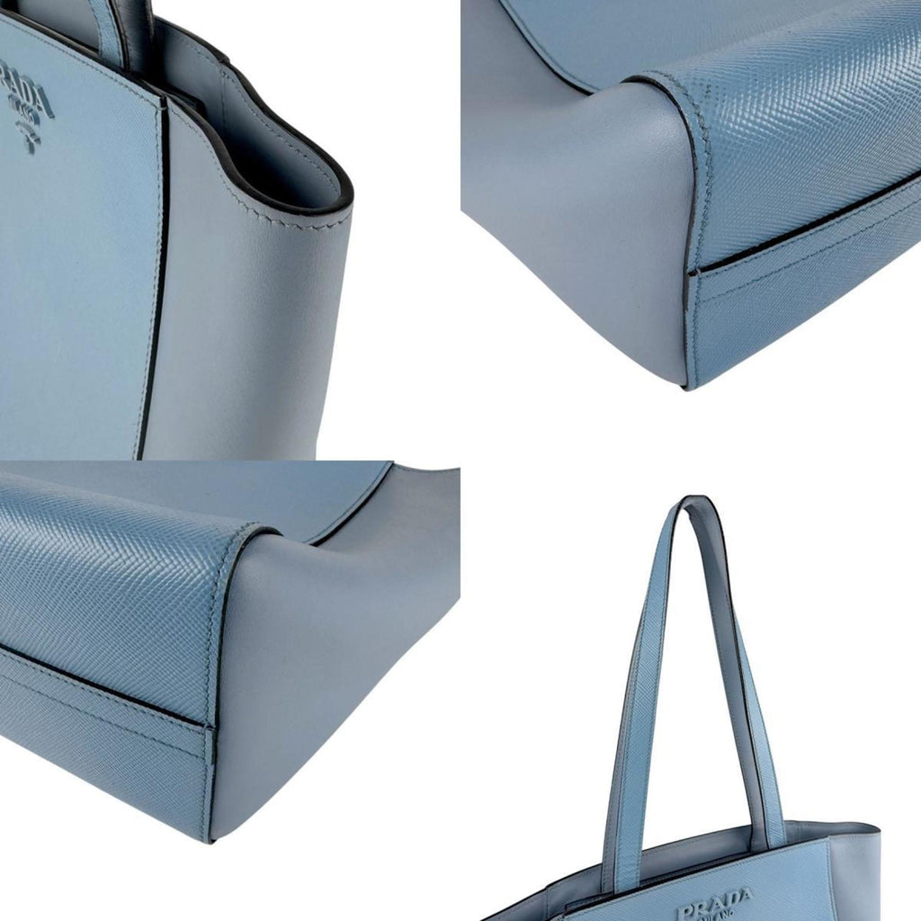 Prada Blue Leather Shoulder Bag