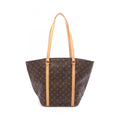 Louis Vuitton Monogram Brown Coated Canvas Leather Tote Bag