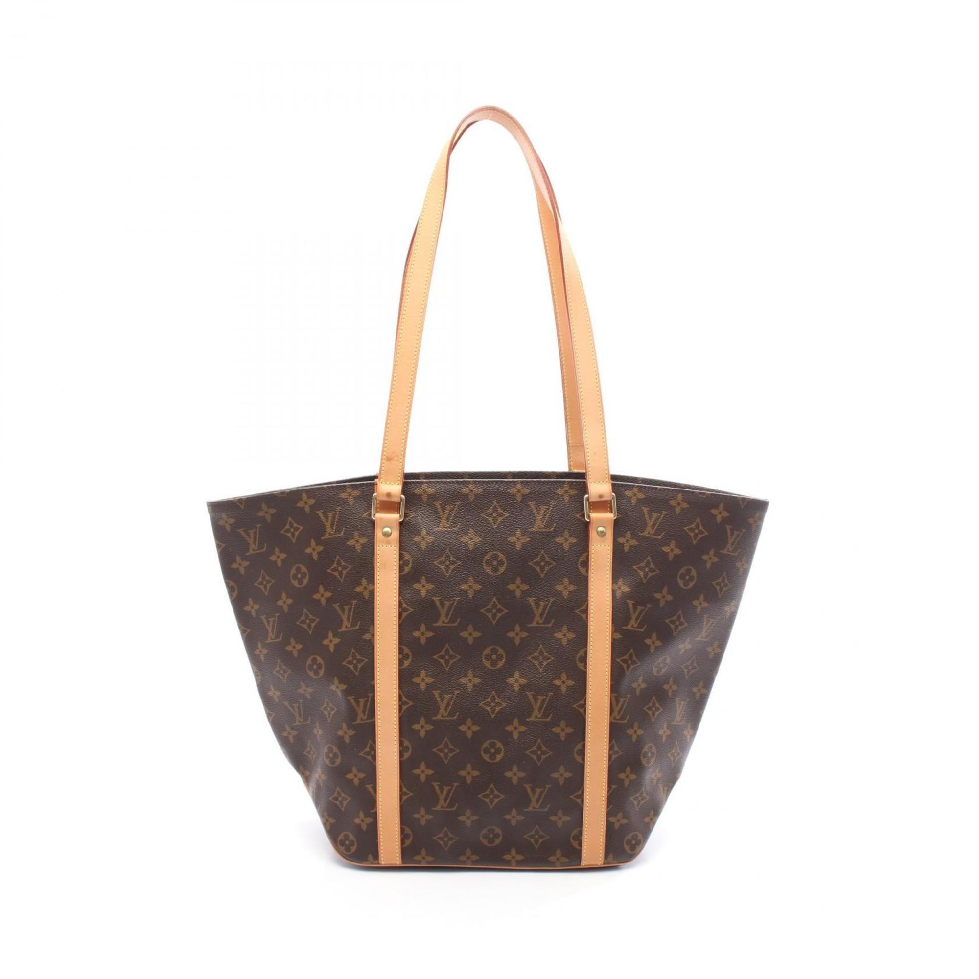 Louis Vuitton Monogram Brown Coated Canvas Leather Tote Bag