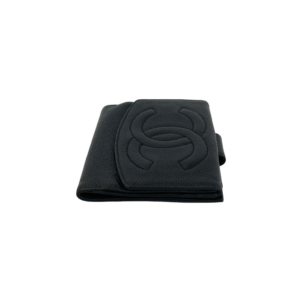 Chanel Black Grained Calfskin Wallet (Bi-Fold)