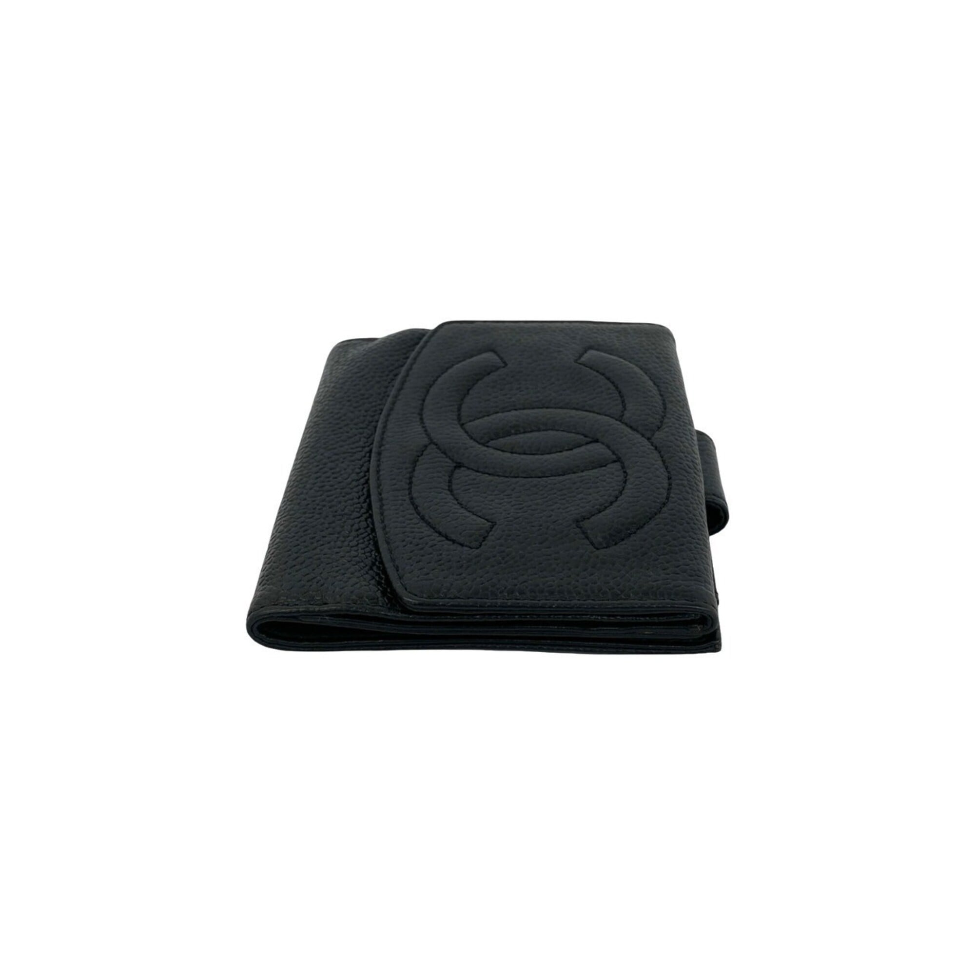 Chanel Black Grained Calfskin Wallet (Bi-Fold)