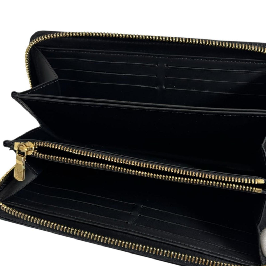 Louis Vuitton Monogram Black Noir Leather Long Wallet