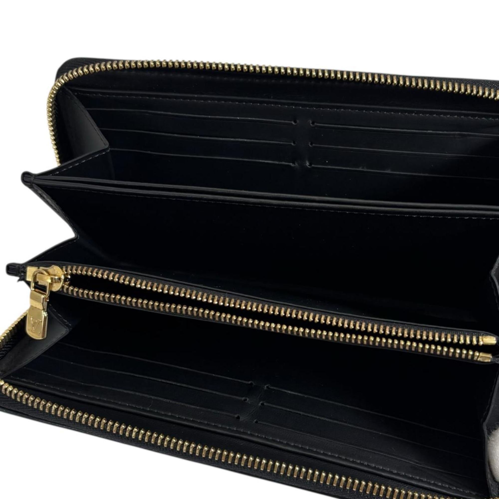 Louis Vuitton Monogram Black Noir Leather Long Wallet