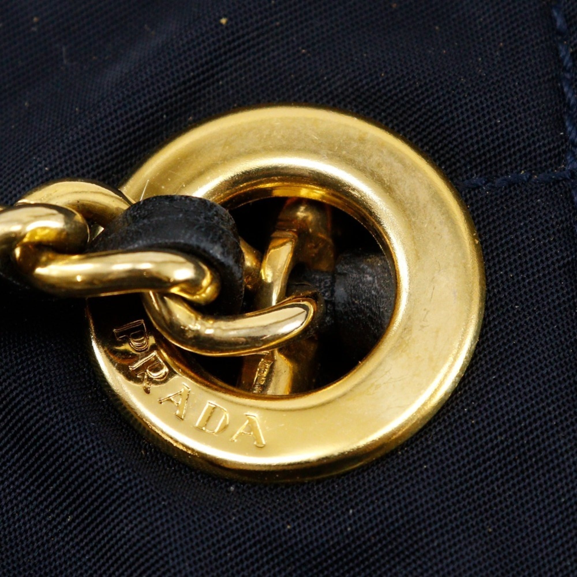 Prada Navy Nylon Shoulder Bag