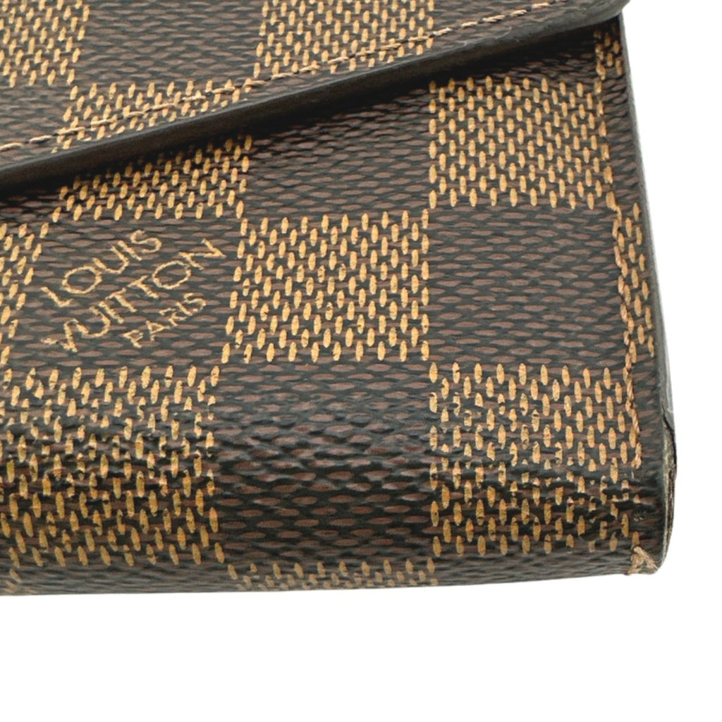 Louis Vuitton Brown Damier Canvas Long Wallet (Tri-Fold)