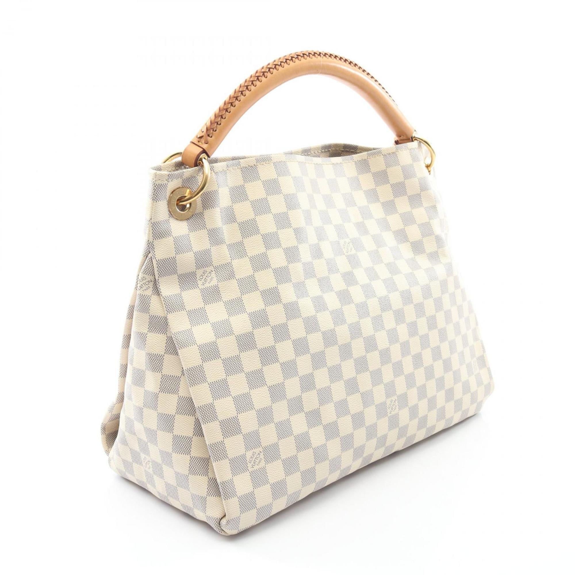 Louis Vuitton White Coated Canvas Leather Shoulder Bag