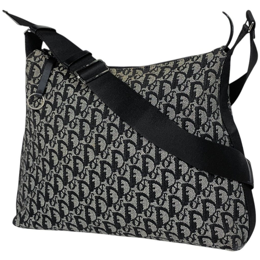 Christian Dior Black Leather Canvas Shoulder Bag (Pre-Owned)