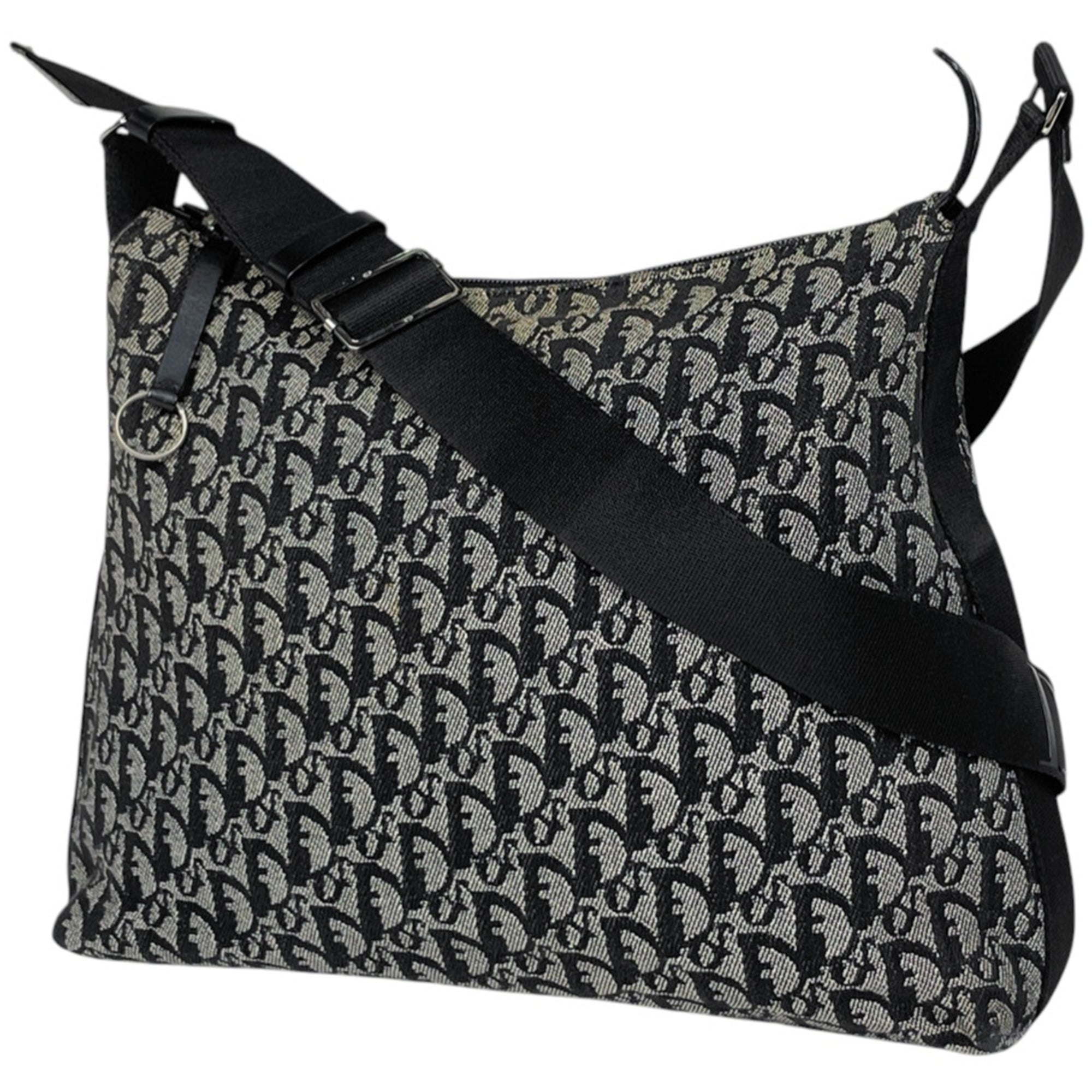 Christian Dior Black Leather Canvas Shoulder Bag (Pre-Owned)