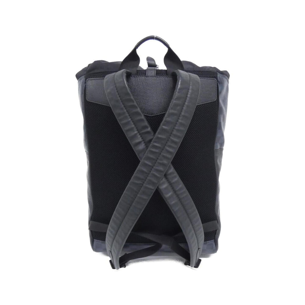 Louis Vuitton Black Cobalt Coated Canvas Leather Backpack