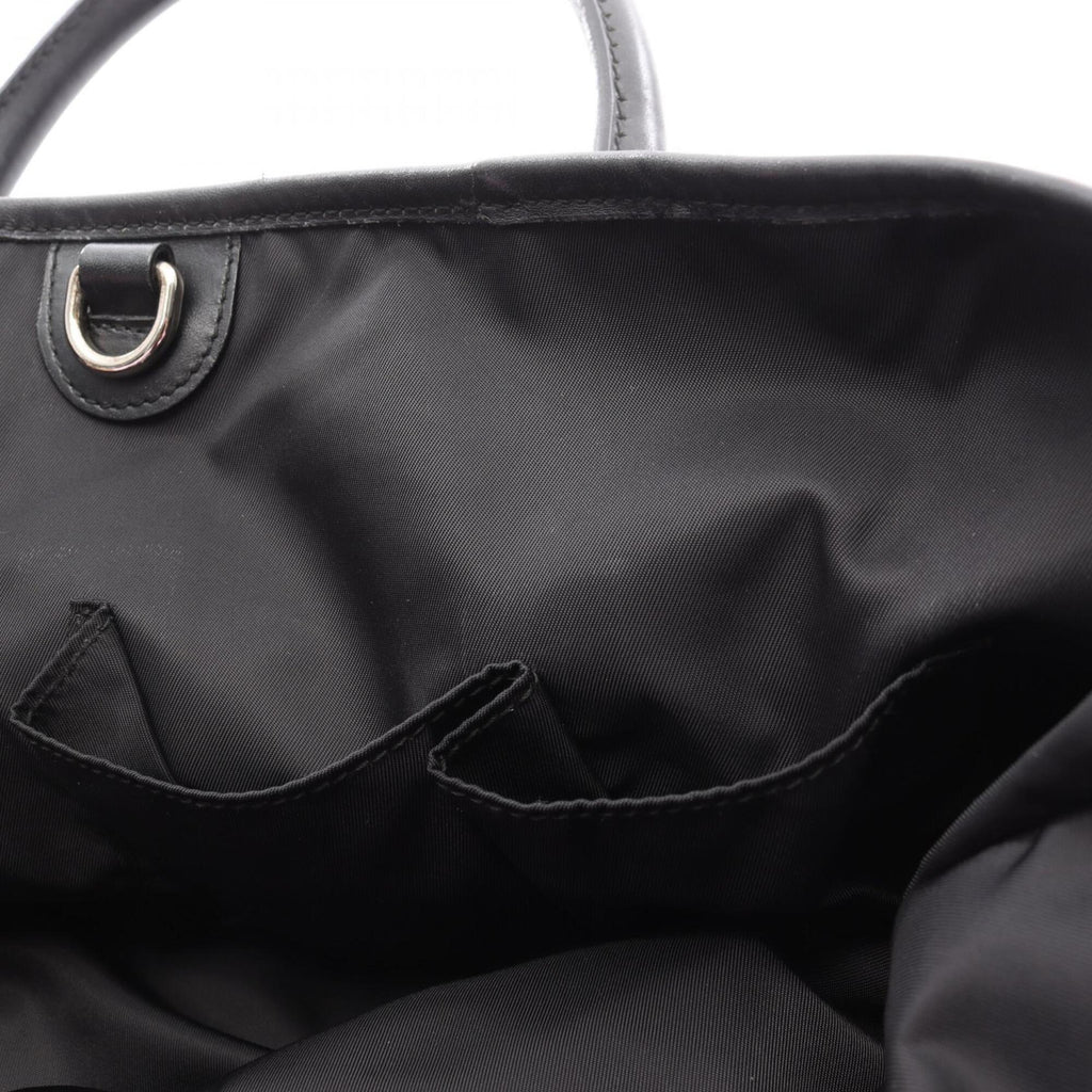 Gucci Black Nylon Leather Handbag Tote Bag (Pre-Owned)