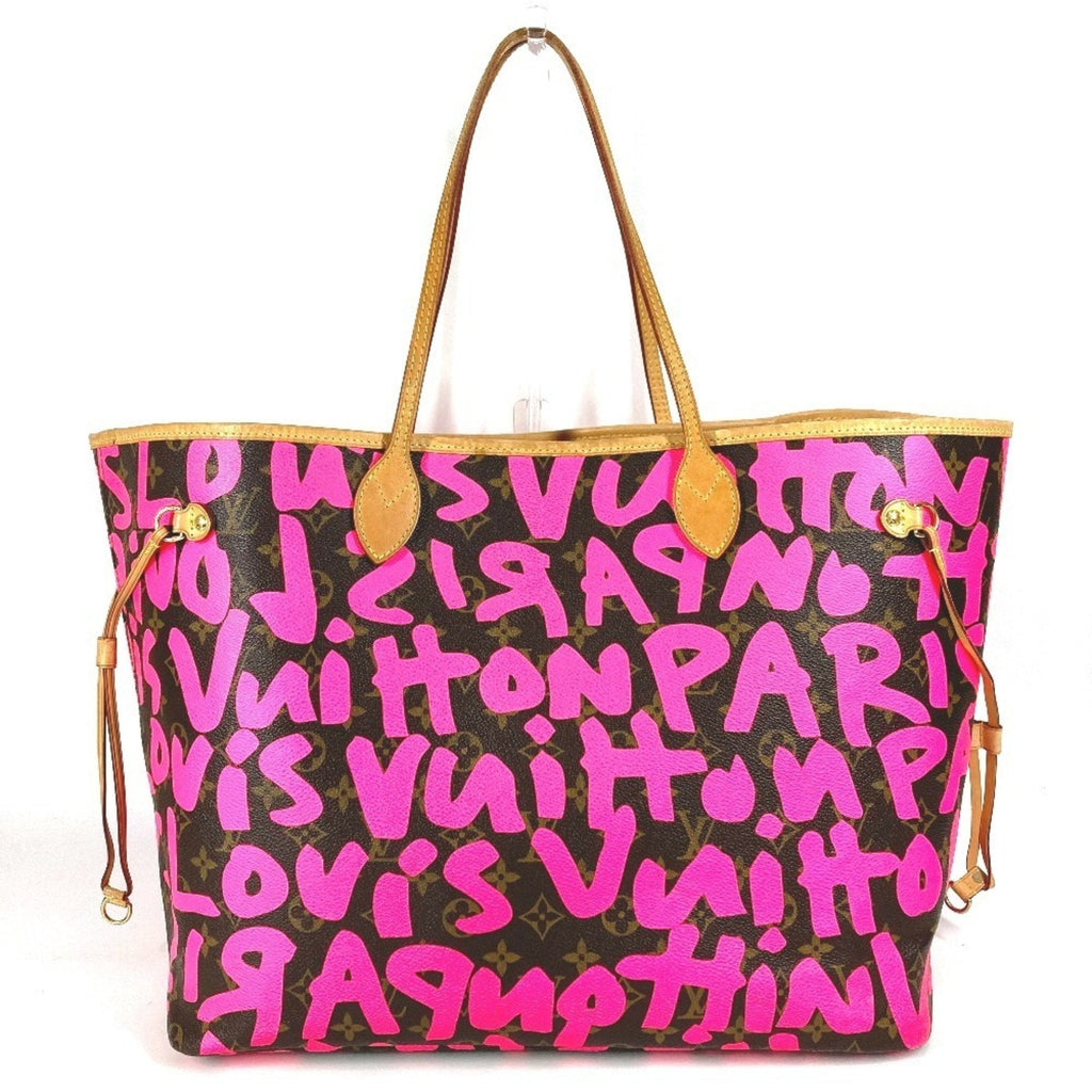 Louis Vuitton Fuchsia Pink Galle Pink Monogram Graffiti Shoulder Bag Tote Bag