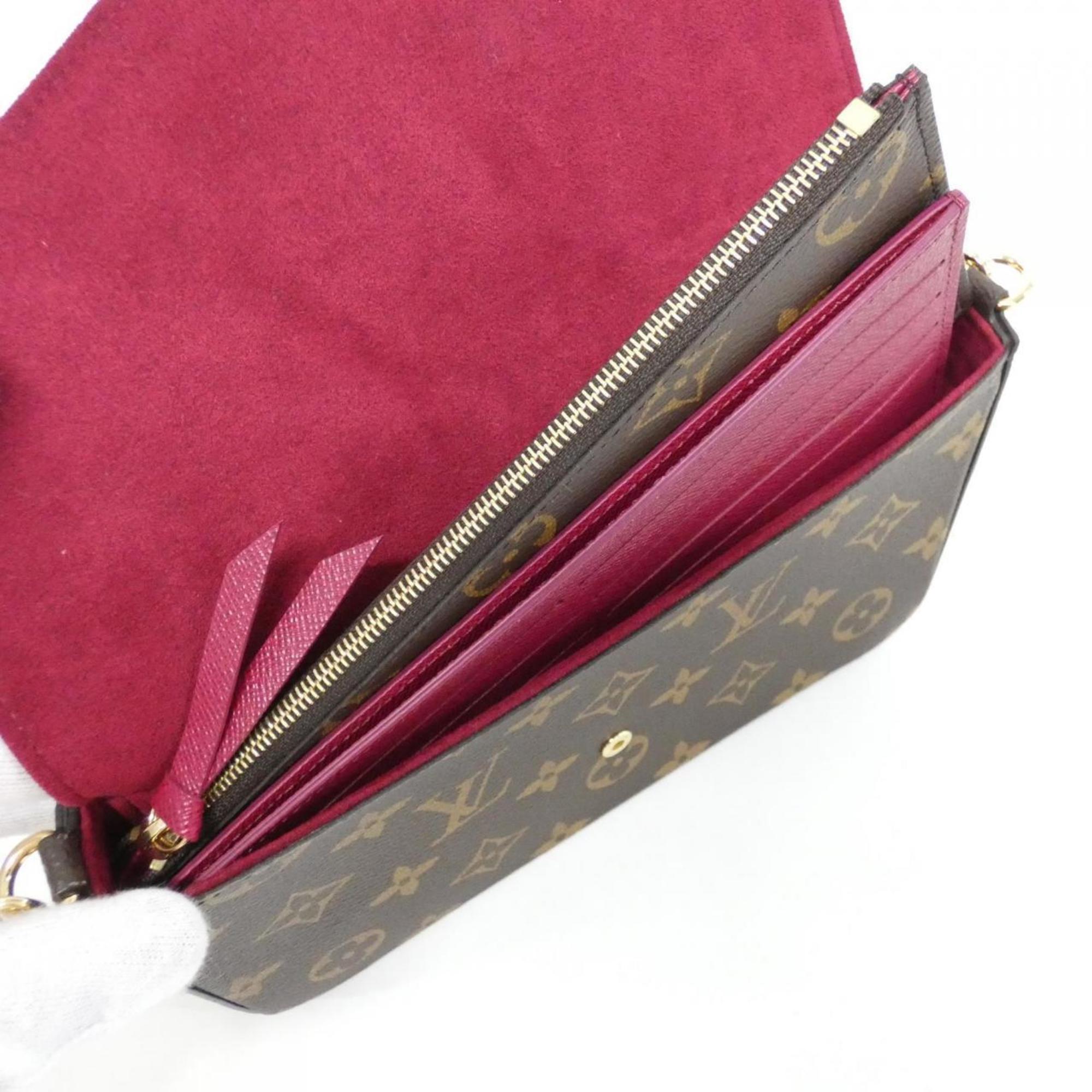 Louis Vuitton Monogram Marron Coated Canvas Pochette Shoulder Bag