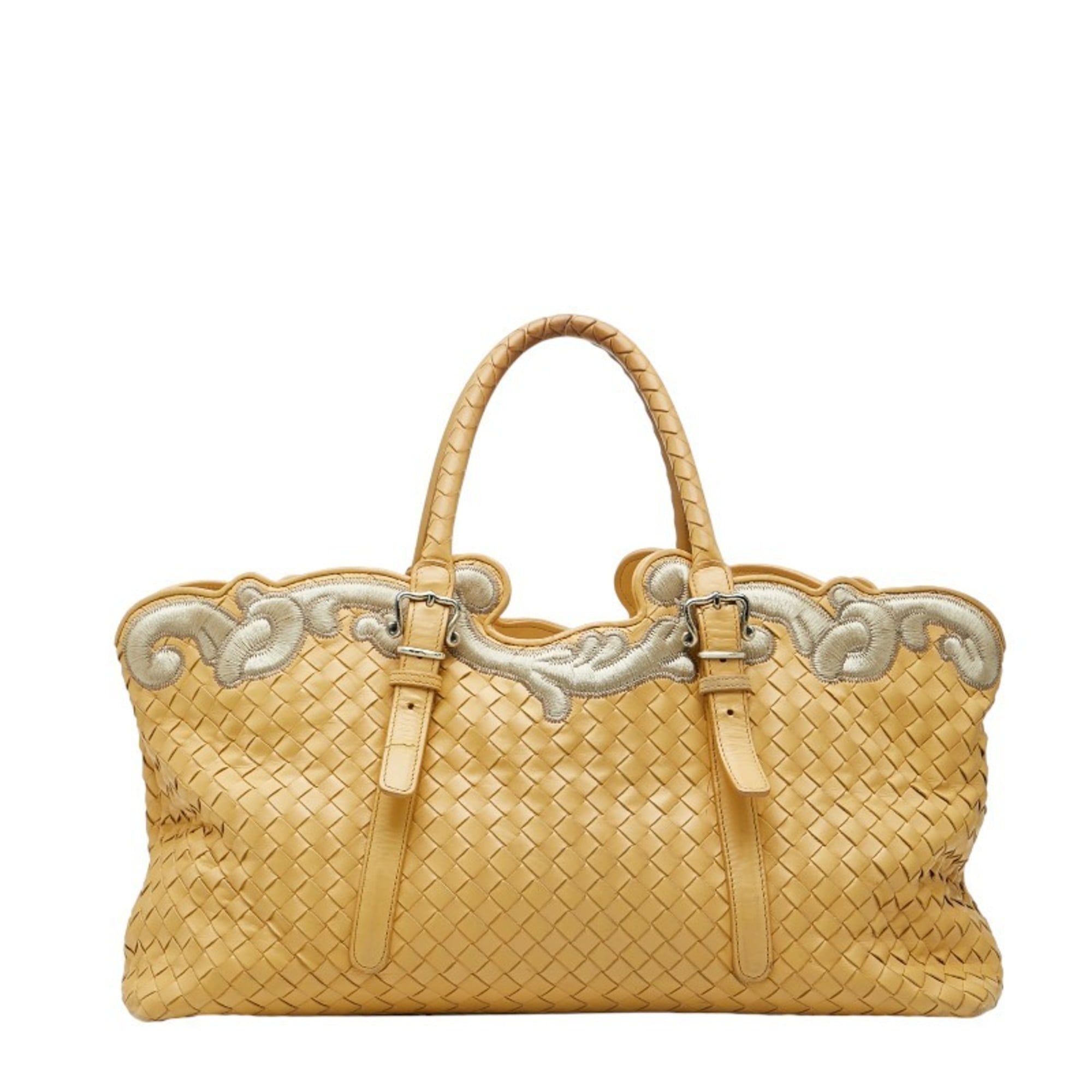 Bottega Veneta Yellow Leather Handbag Tote Bag