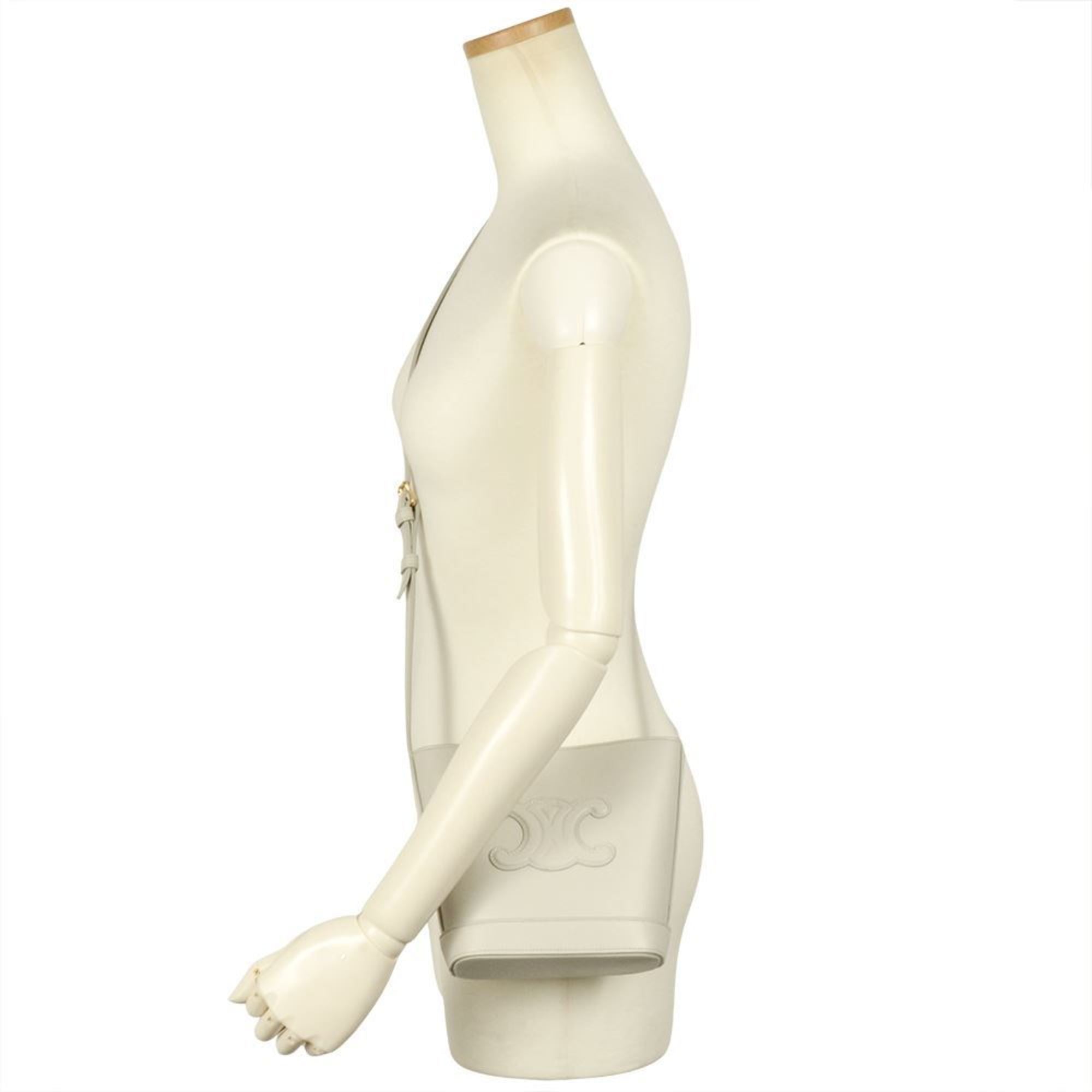 Celine White Leather Shoulder Bag