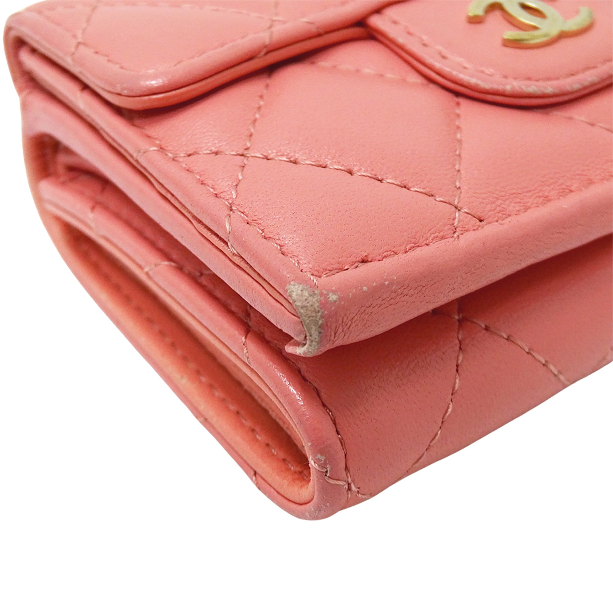 Chanel Pink Leather Wallet (Tri-Fold)