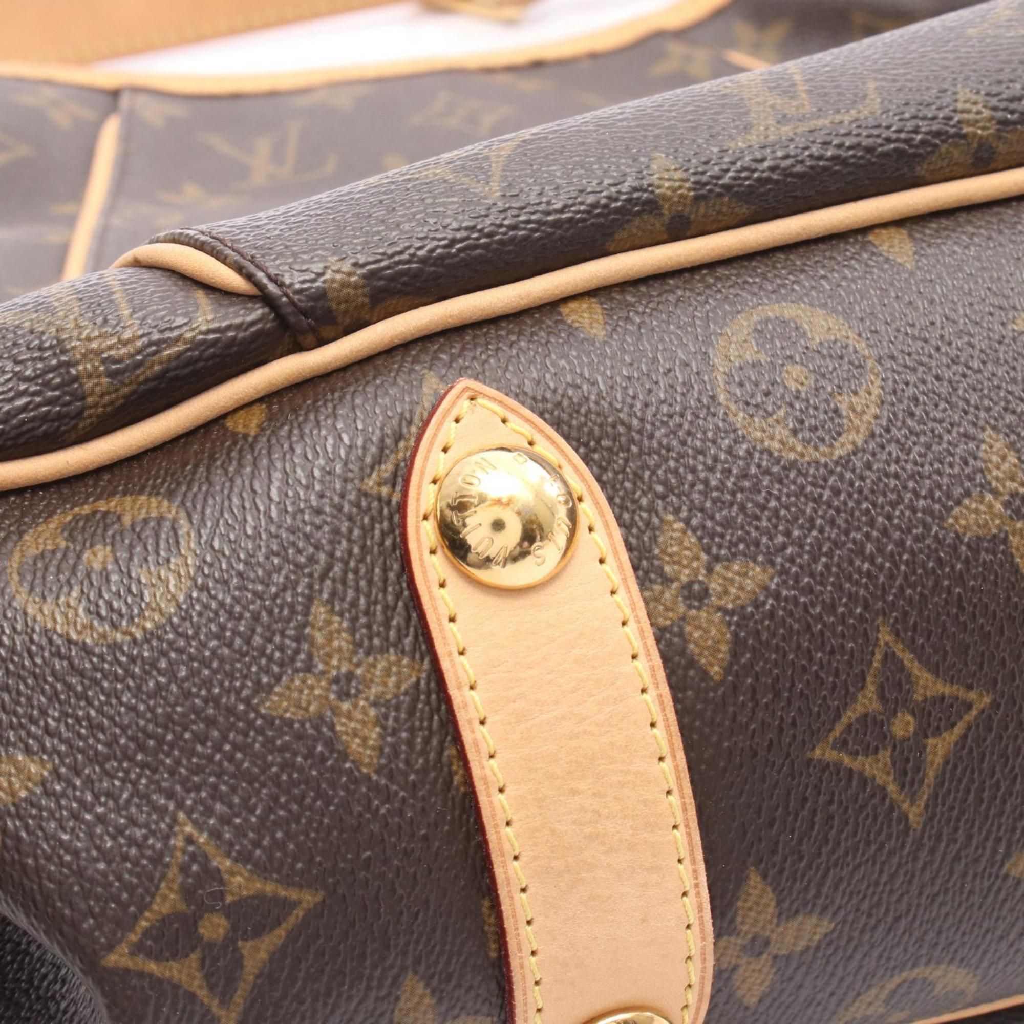 Louis Vuitton Brown Coated Canvas Leather Shoulder Bag