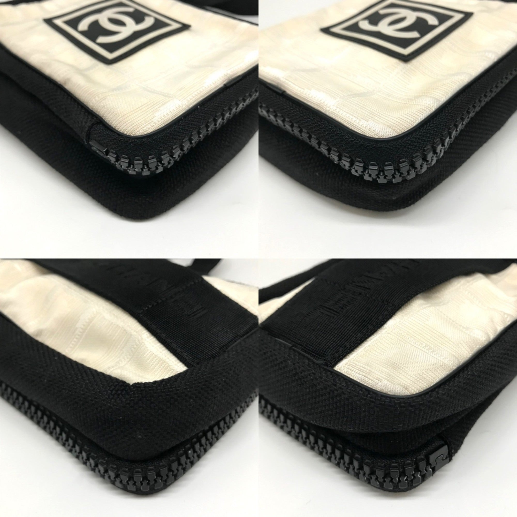 Chanel Sport Black Ivory Nylon Shoulder Bag