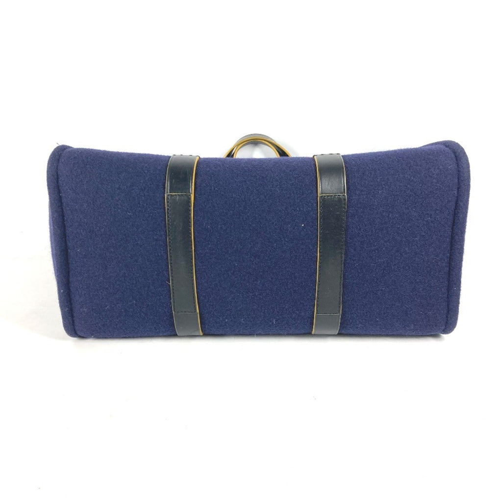Fendi Navy Wool Shoulder Bag Tote Bag