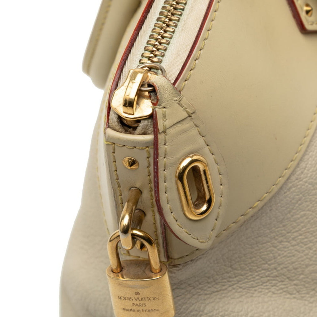 Louis Vuitton Beige Ivory Leather Handbag