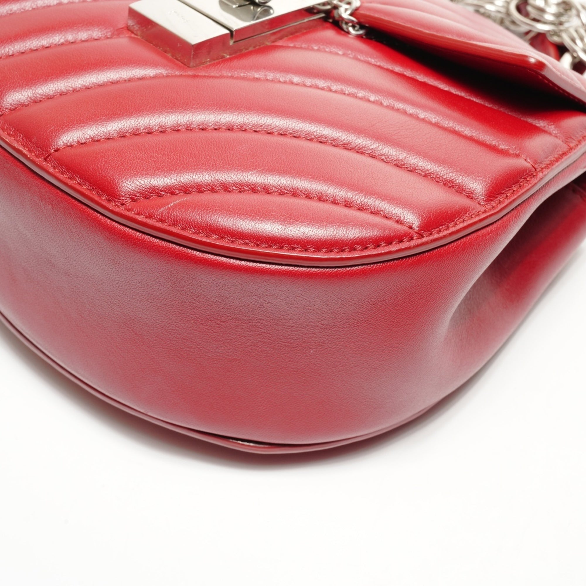 Chloé Drew Red Color Leather Shoulder Bag (Pre-Owned)