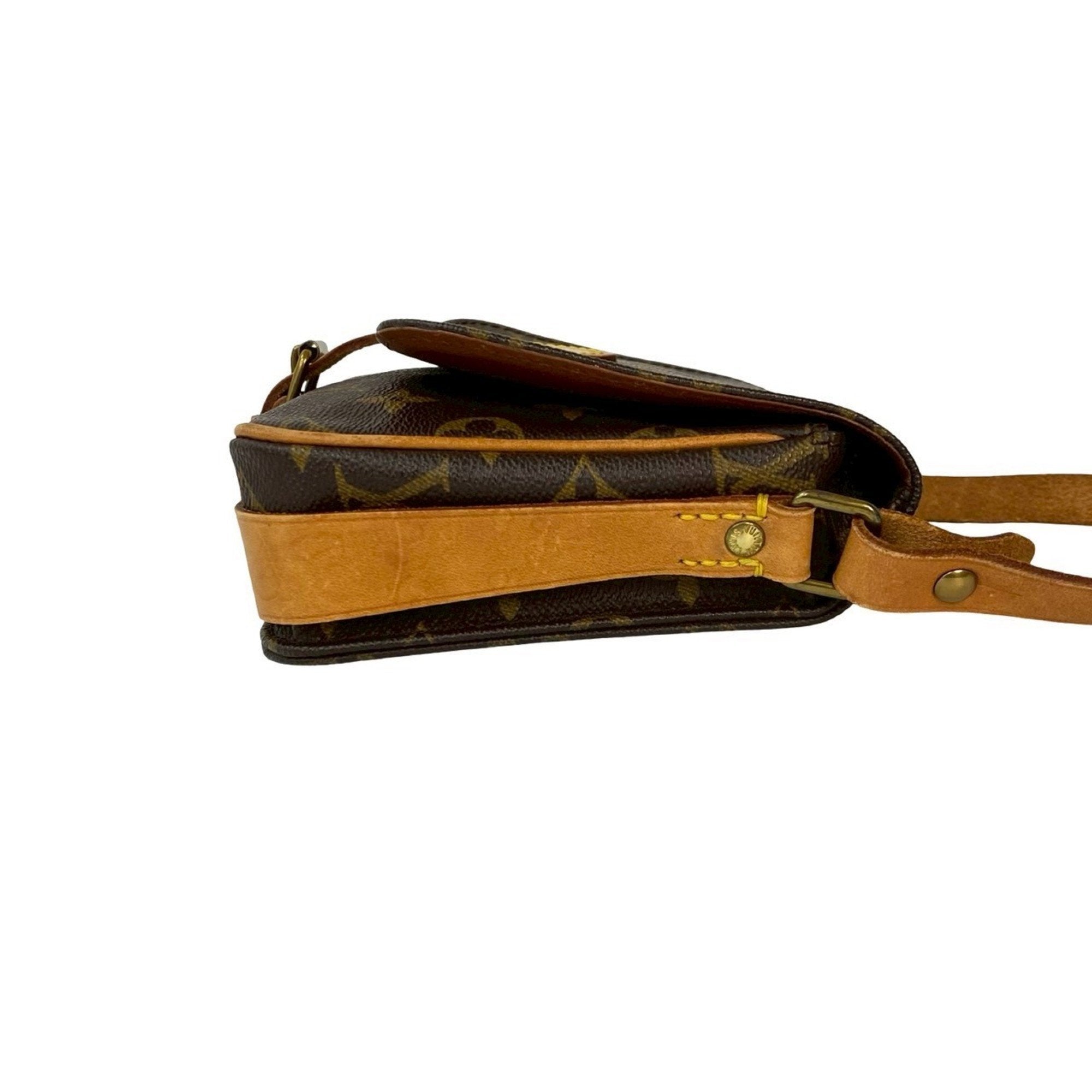 Louis Vuitton Brown Pvc Leather Pochette Shoulder Bag