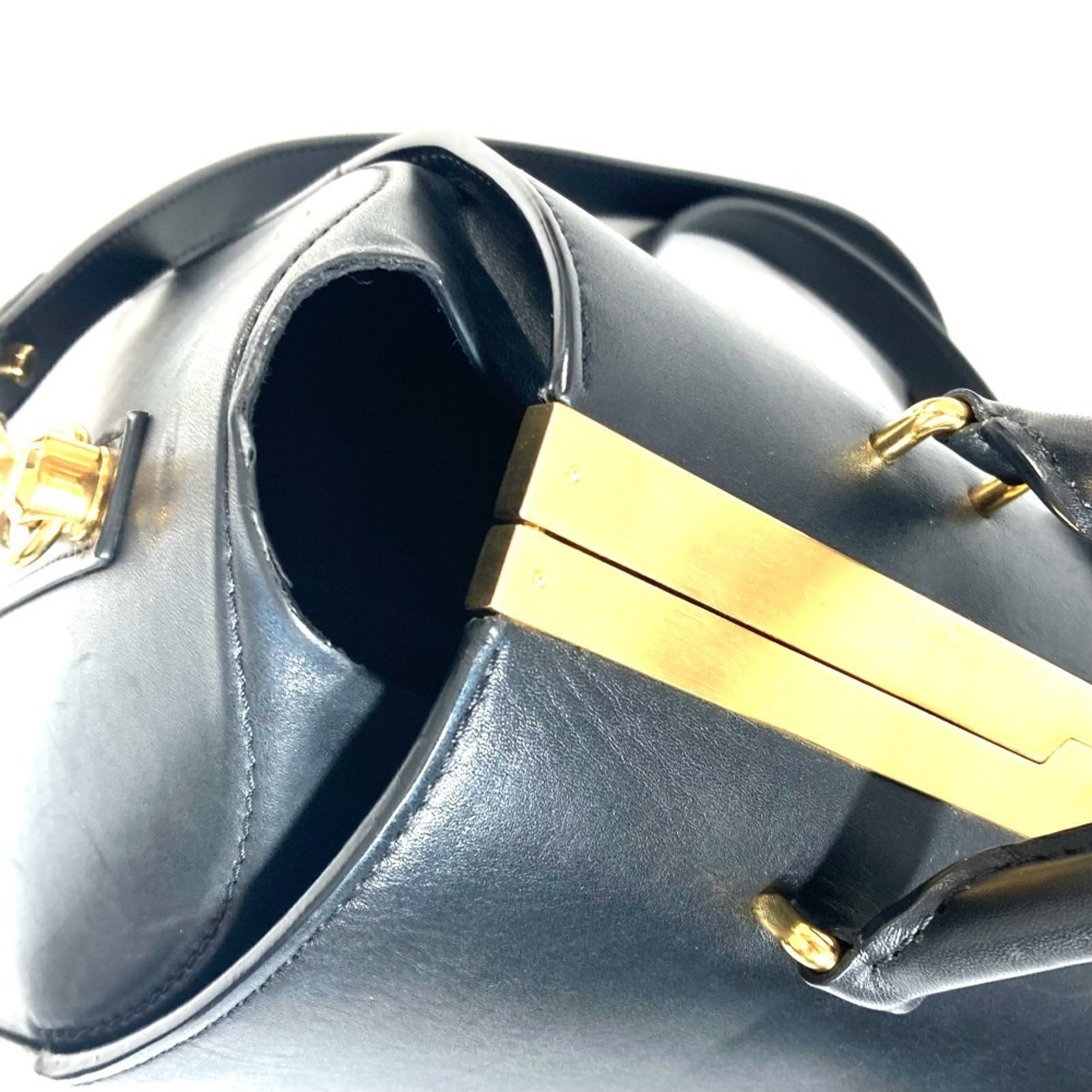 Louis Vuitton Black Leather Handbag Shoulder Bag
