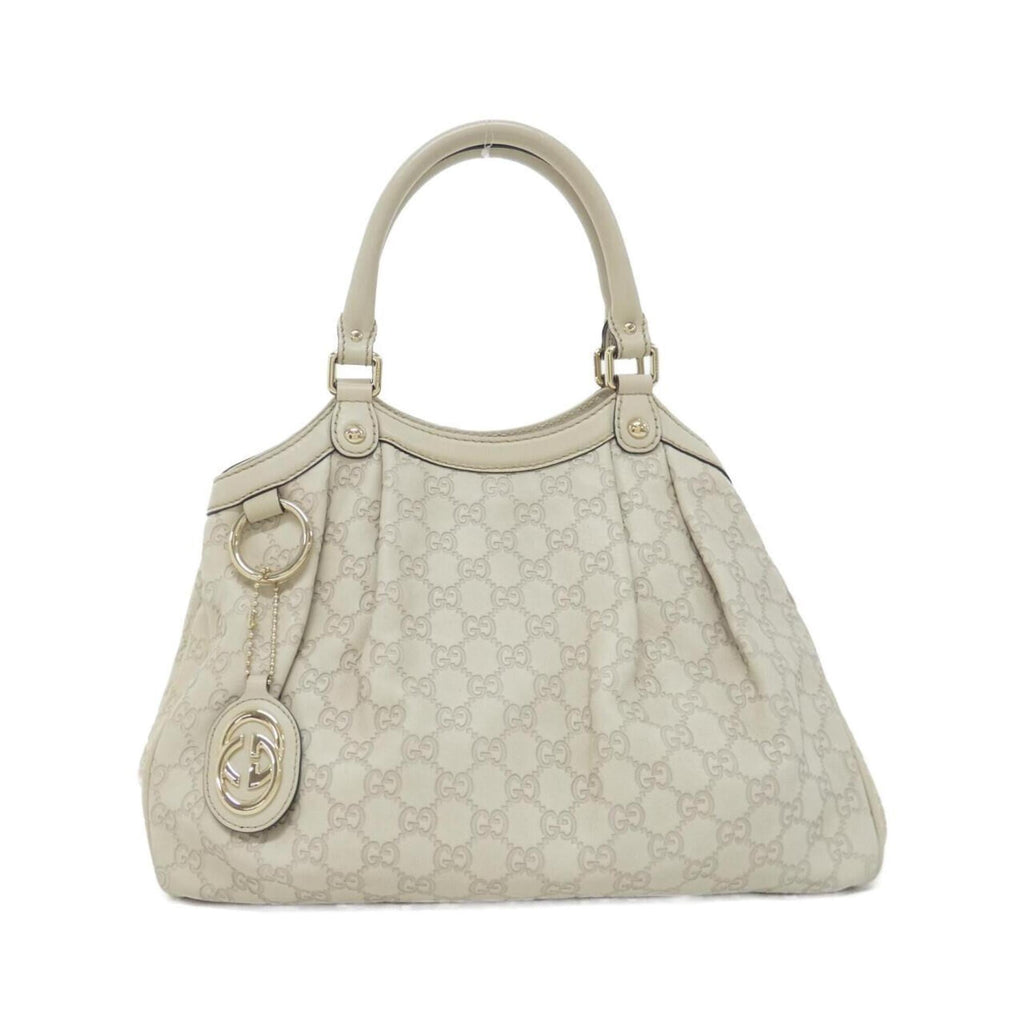 Gucci Off-White Gg Leather Handbag (Pre-Owned)