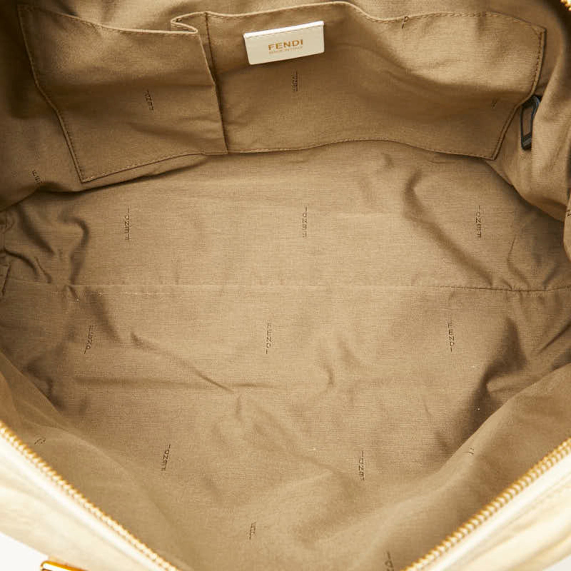 Fendi Zucca Beige Zucca Leather Shoulder Bag Tote Bag