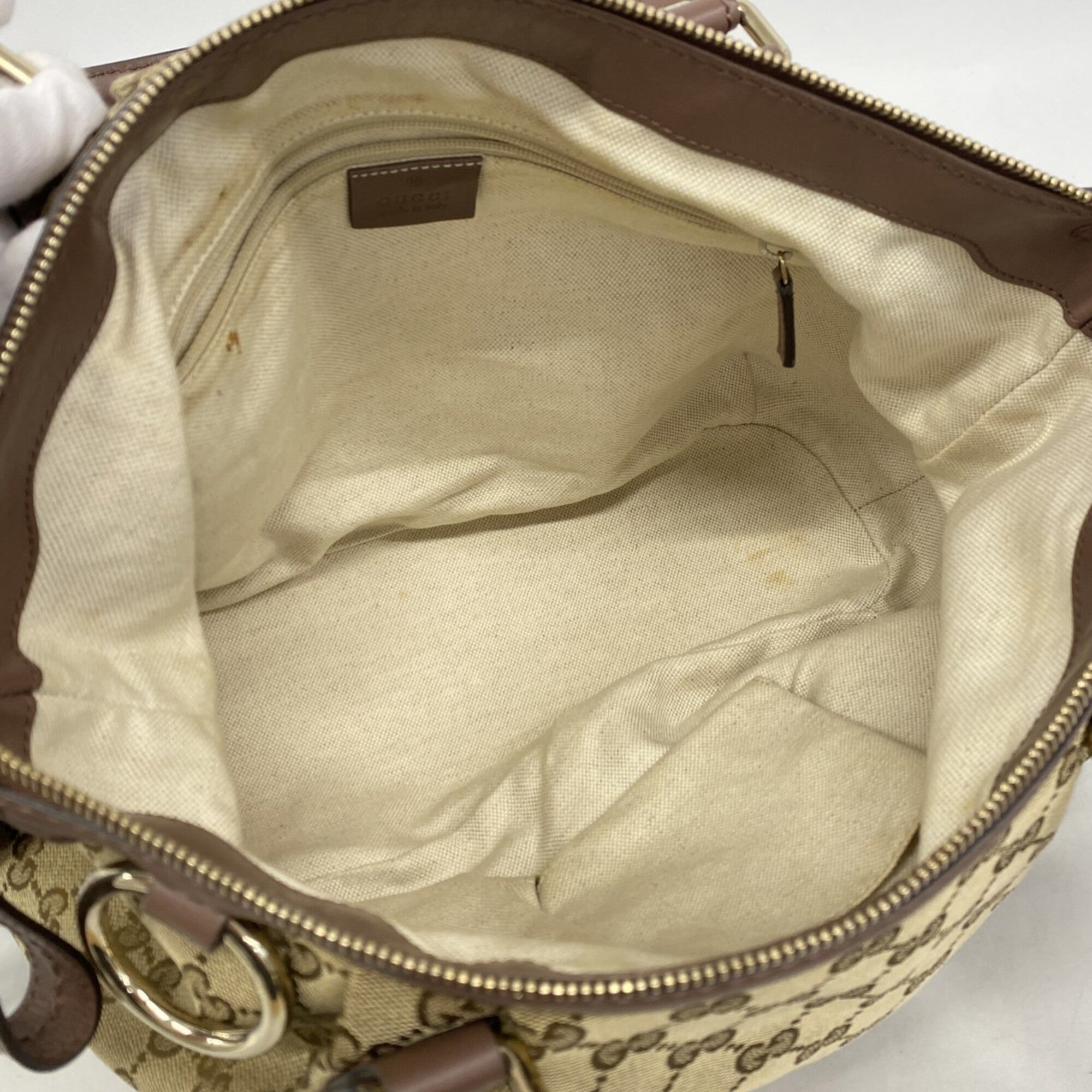 Gucci Beige Canvas Handbag (Pre-Owned)