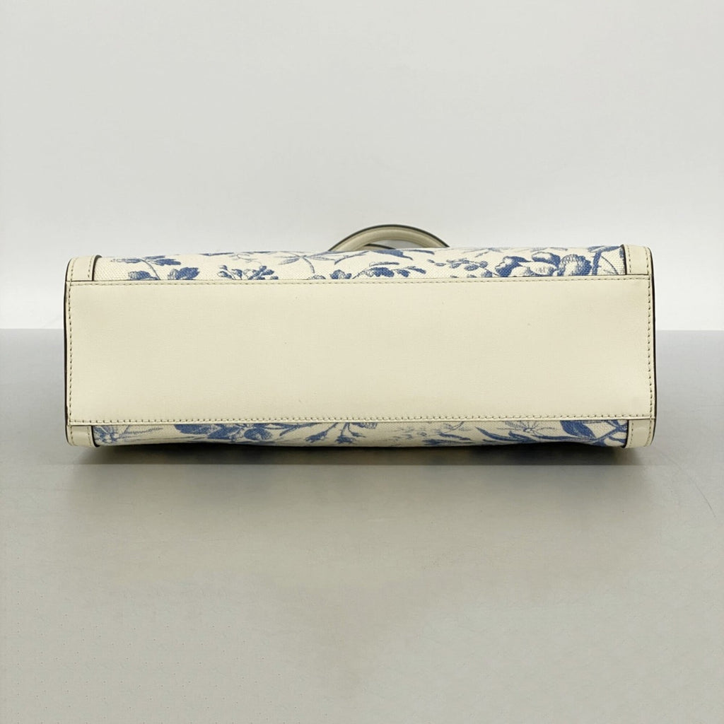 Gucci Blue White Canvas Tote Bag (Pre-Owned)