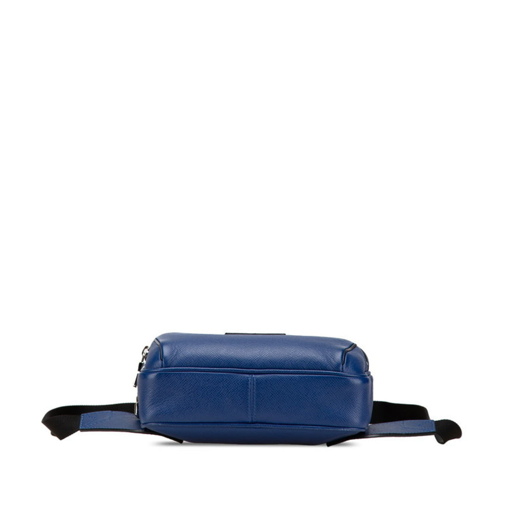Louis Vuitton Black Blue Leather Sling Bag