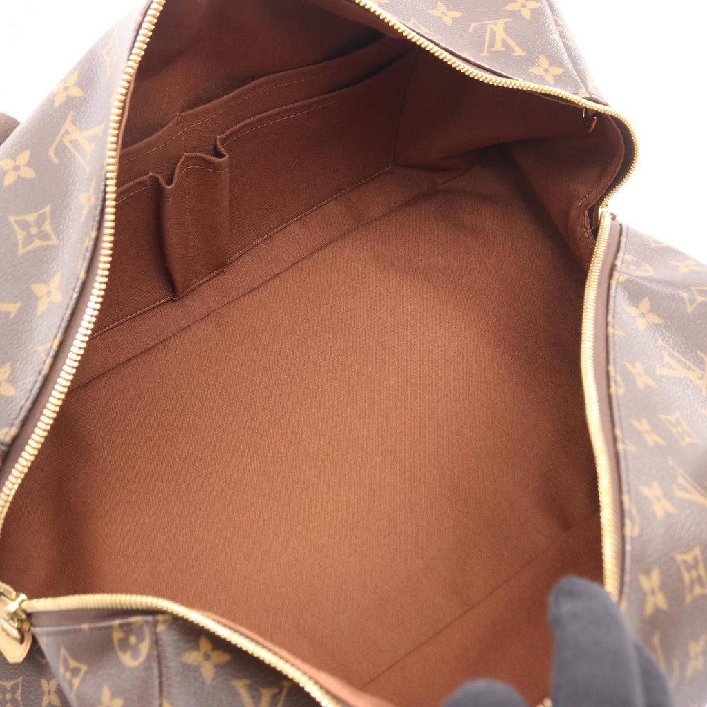 Louis Vuitton Brown Monogram Coated Canvas Leather Boston Bag