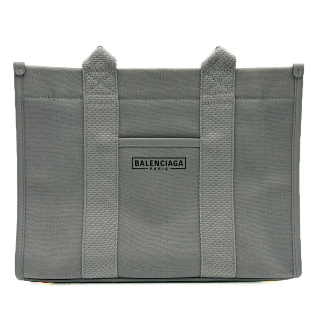 Balenciaga Gray Canvas Leather Tote