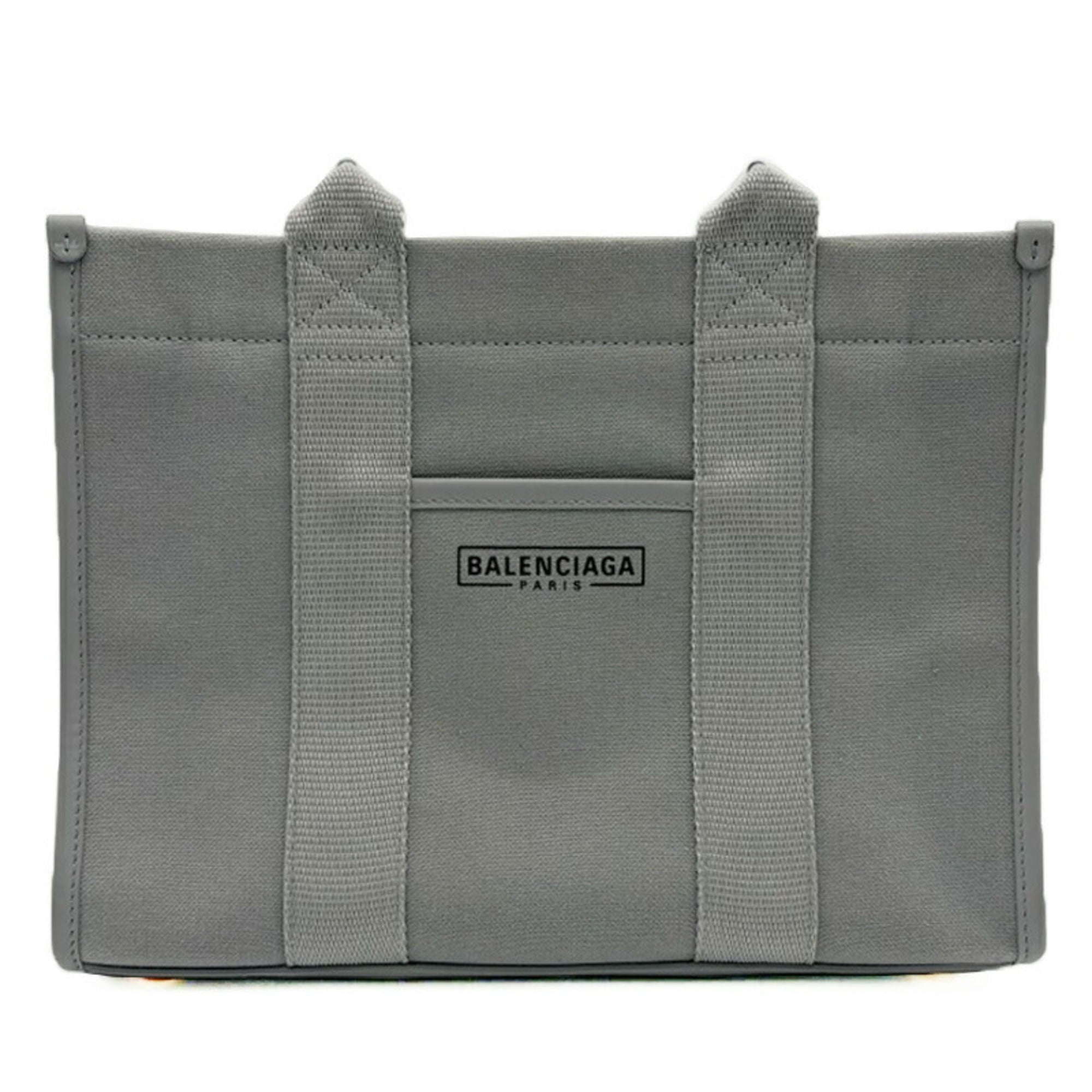 Balenciaga Gray Canvas Leather Tote