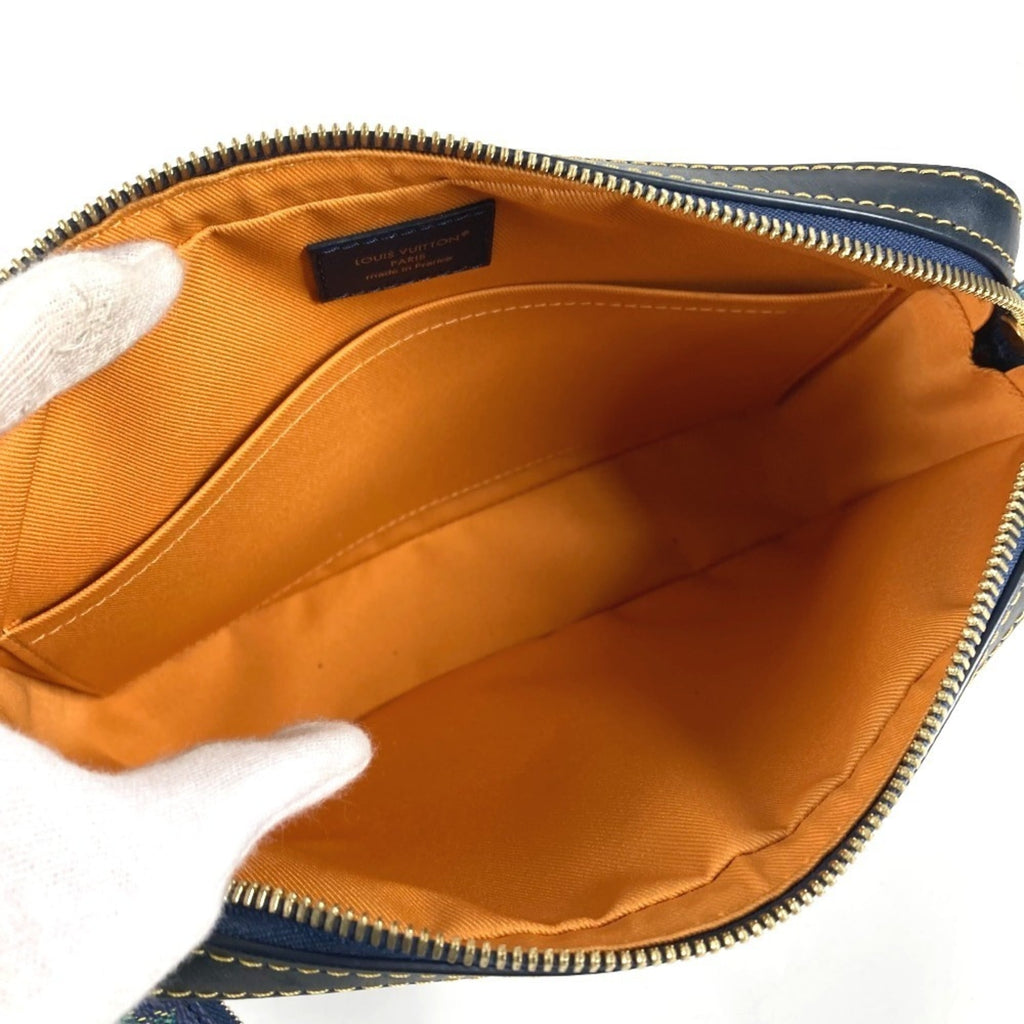 Louis Vuitton Blue Green Clutch Bag
