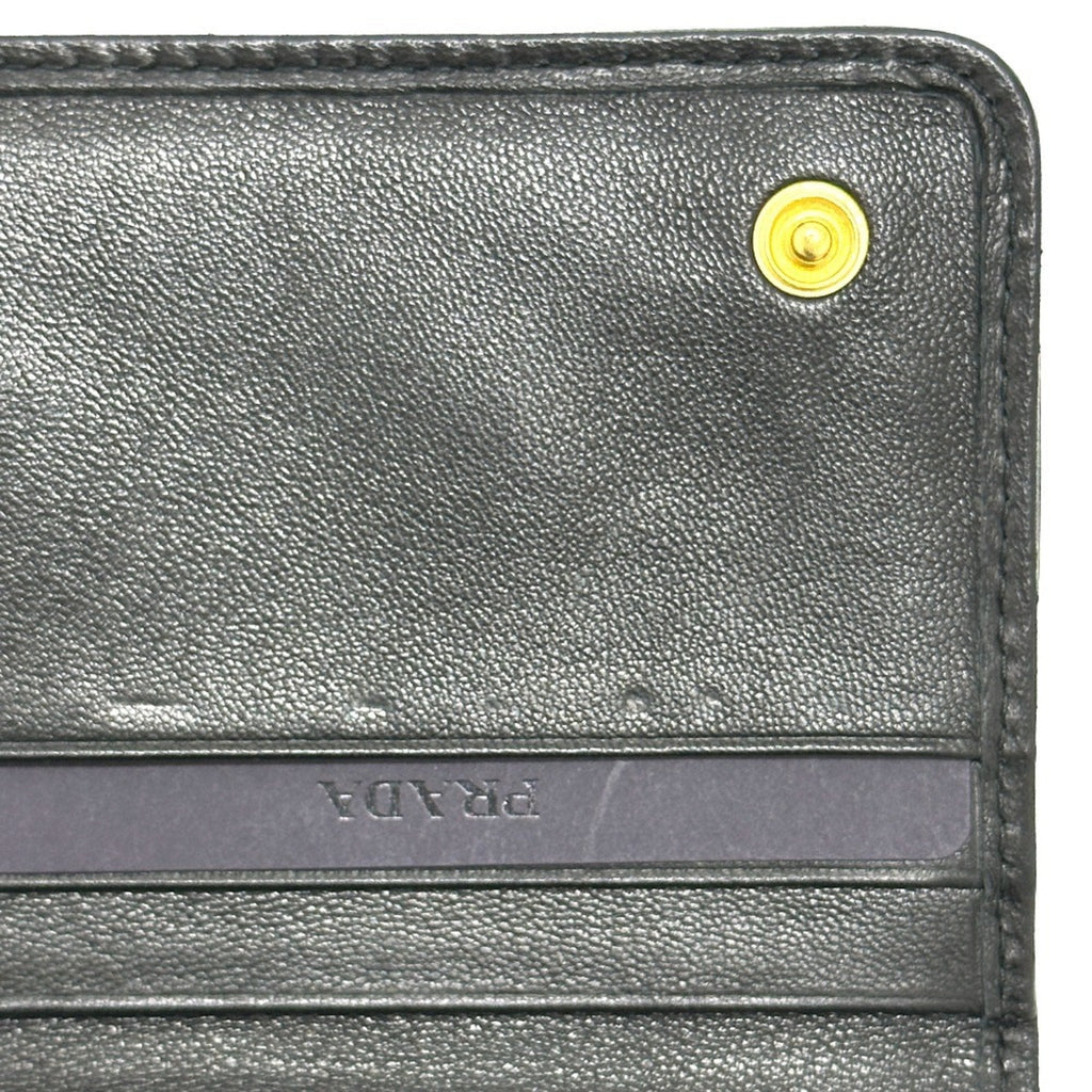 Prada Black Leather Long Wallet (Bi-Fold)
