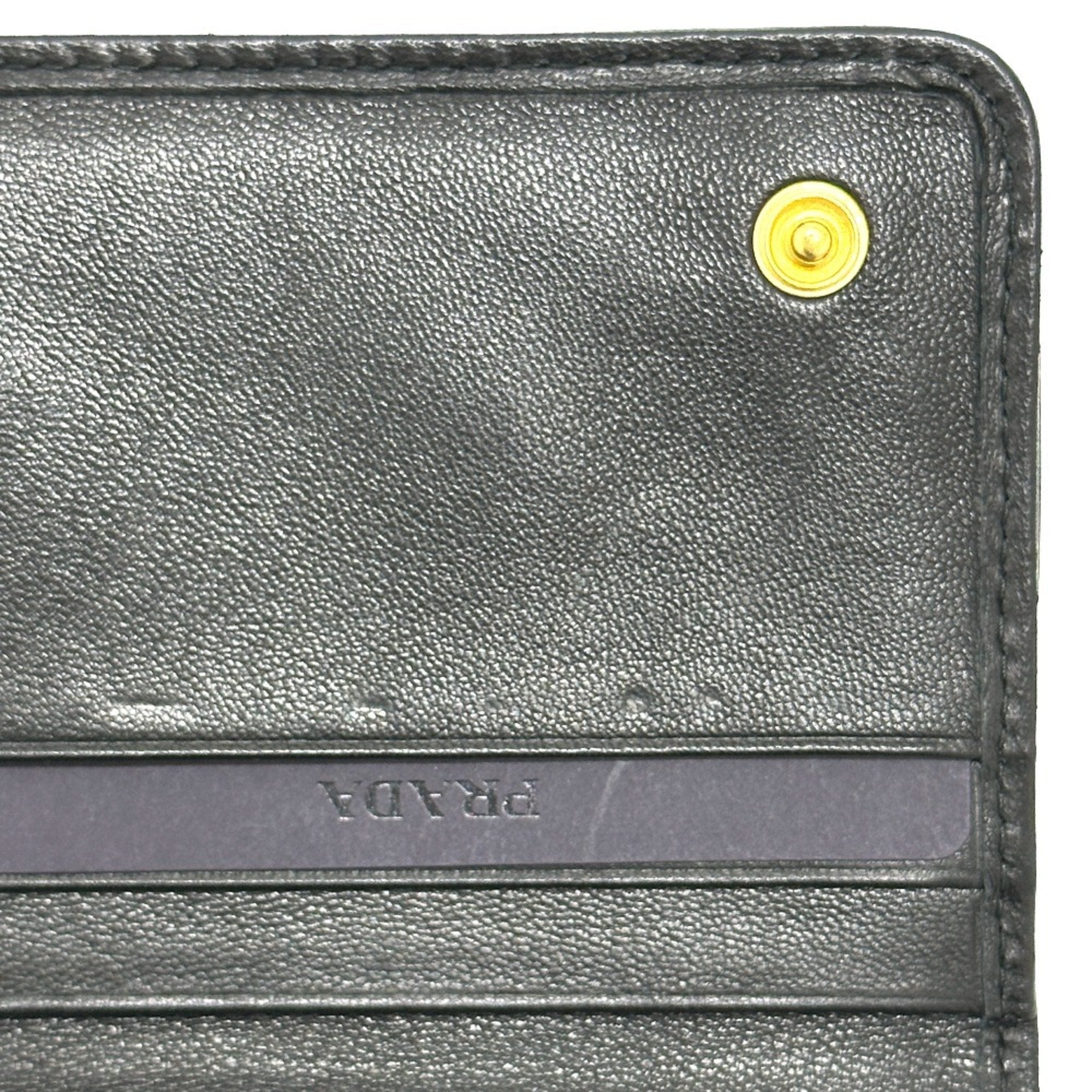 Prada Black Leather Long Wallet (Bi-Fold)