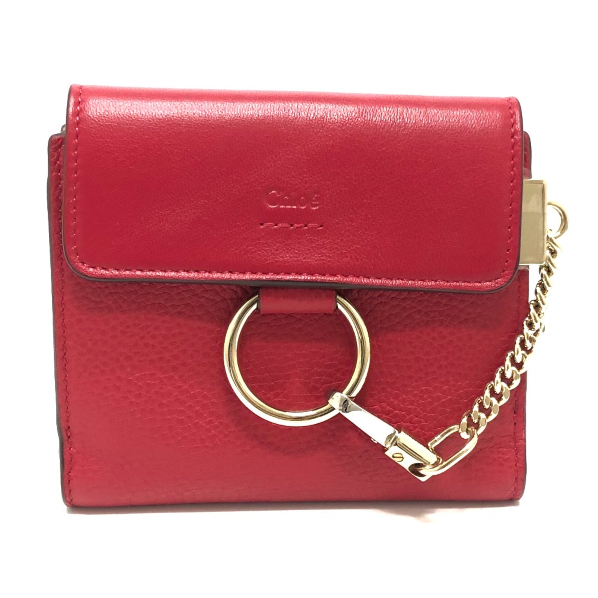 Chloé Red Leather Wallet (Bi-Fold) (Pre-Owned)