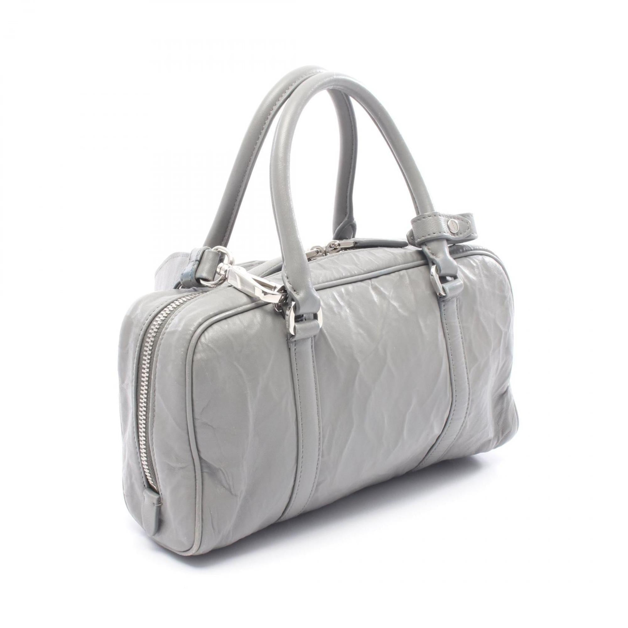 Prada Gray Leather Handbag