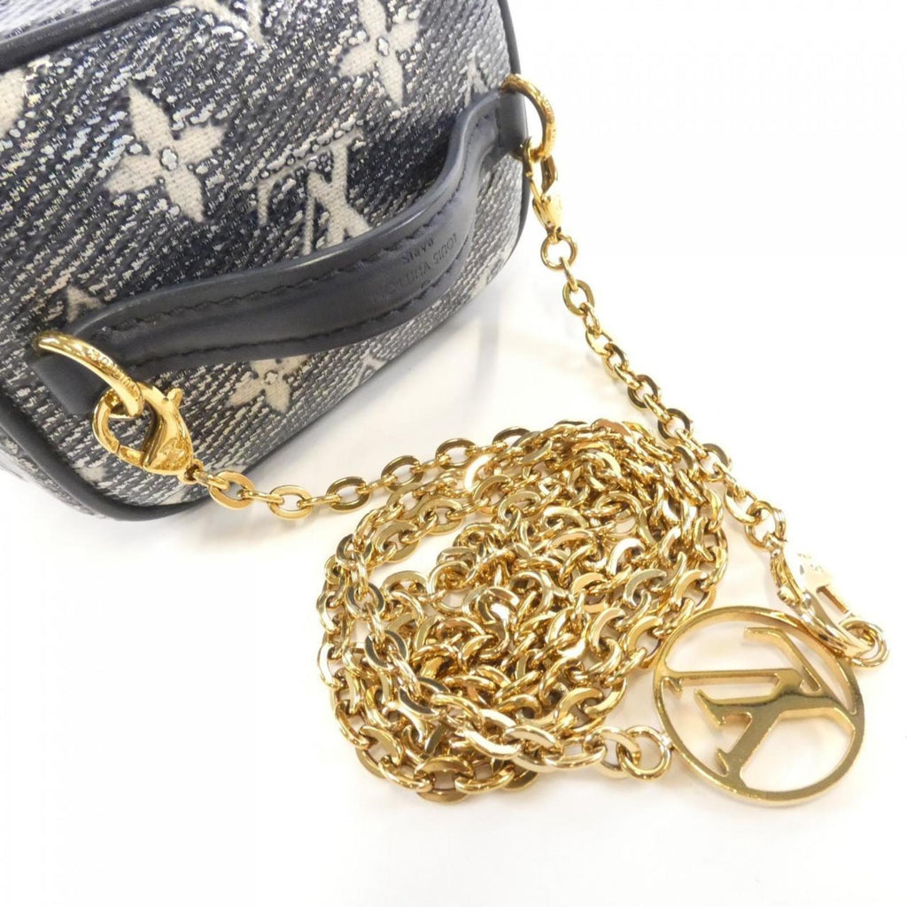 Louis Vuitton Navy White Cotton Shoulder Bag