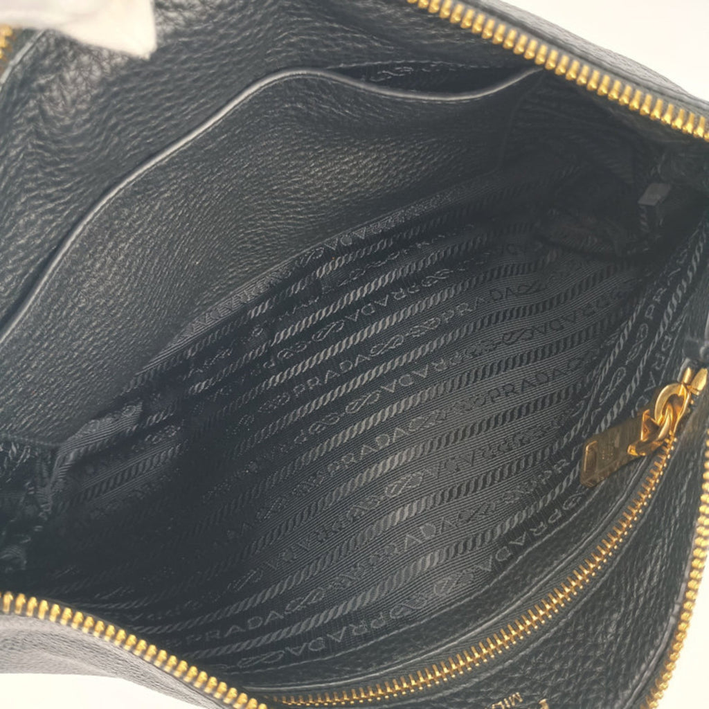 Prada Black Vitello Daino Shoulder Bag